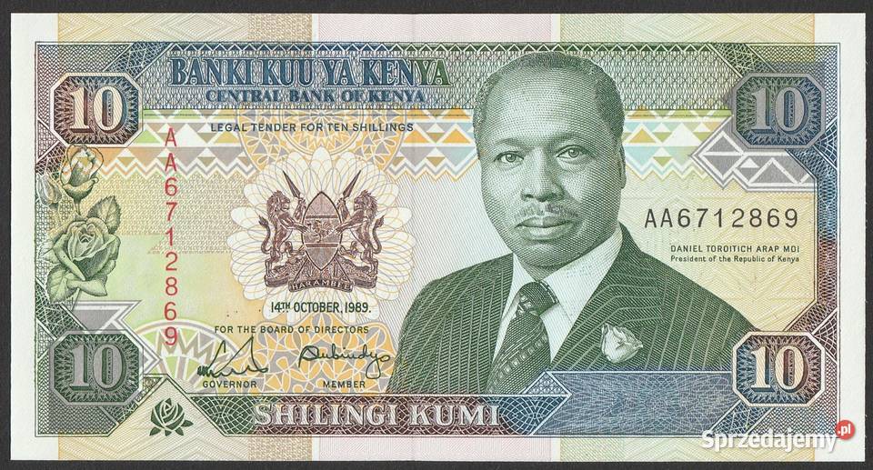 KENIA 10 SHILLING 1989 STAN BANKOWY UNC Łódź