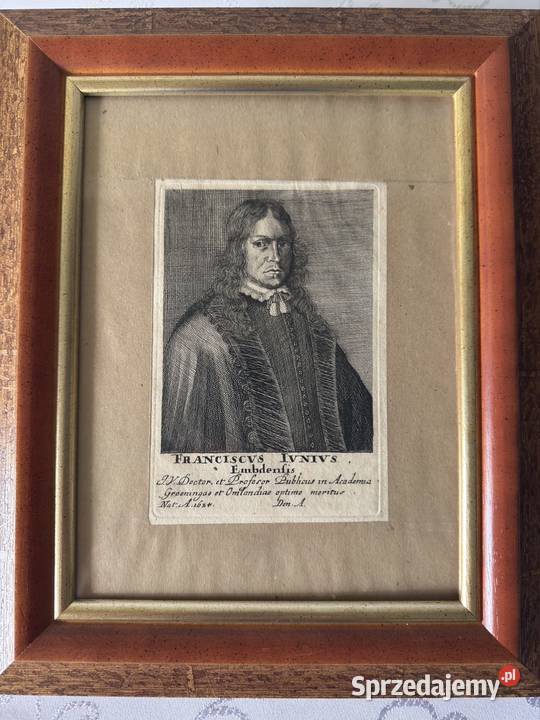 Antyczny Miedzioryt Portret Franciscus Junius Czerwionka-Leszczyny
