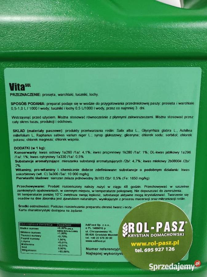 VITASOL na upały loch prosiąt tuczników wielkopolskie Strzelce Wielkie