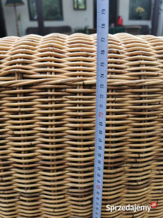 Piękny Fotel Klubowy Jasny Ratan 84cm Fotele Łódź