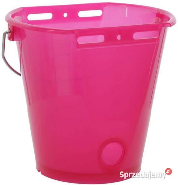 Wiadro do karmienia różowe przezroczyste 8 l