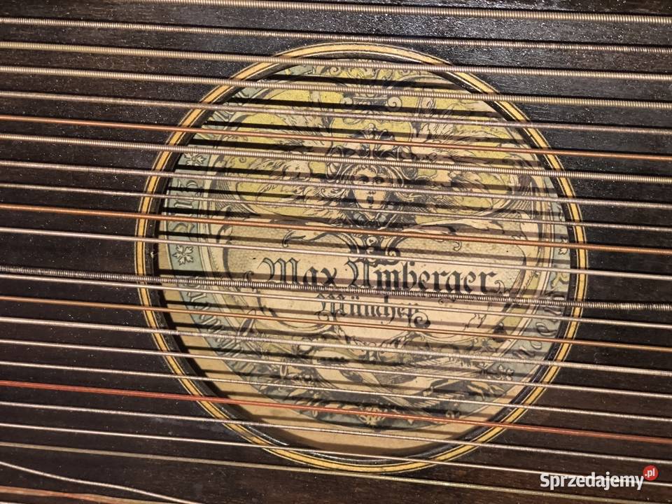 Cytra zither w futerale stara szkoła gry komplet Militaria Antyki, Sztuka, Kolekcje