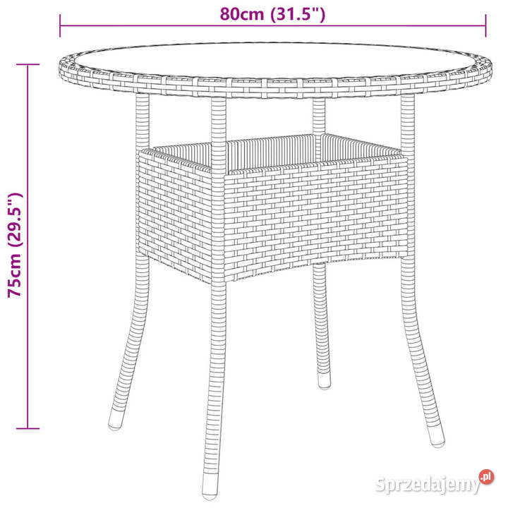 5cz zestaw mebli bistro rattan PE i szkło mazowieckie sprzedam