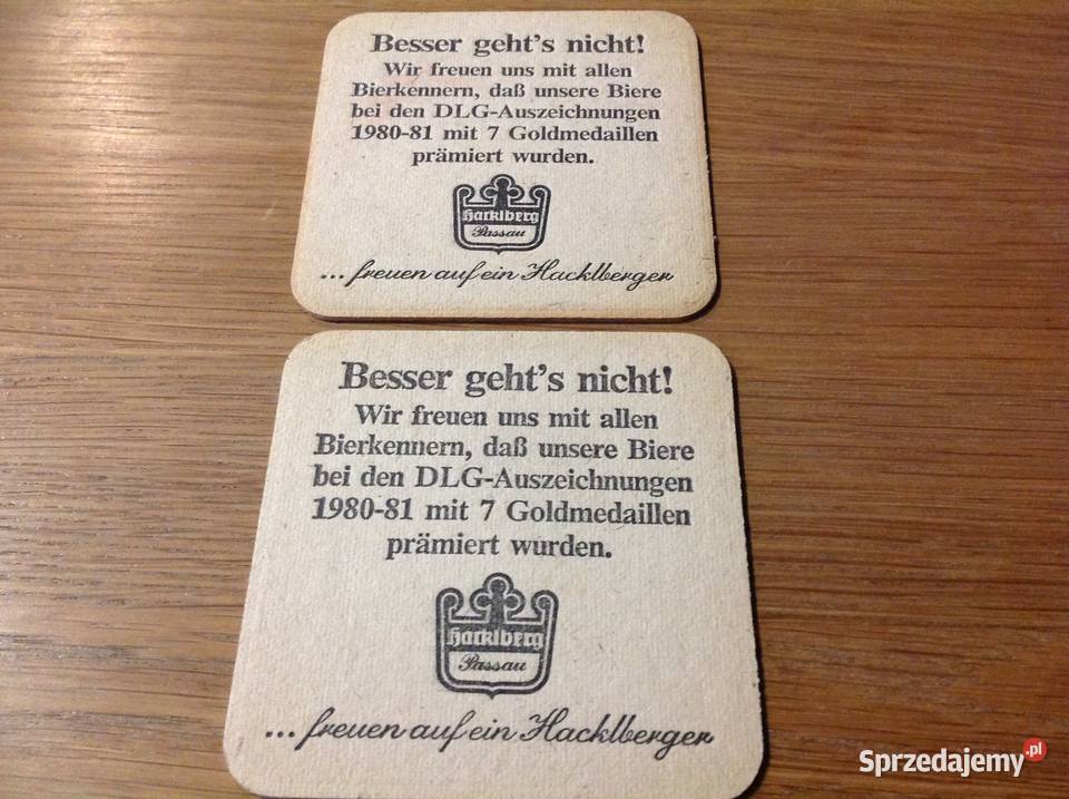 Stara Podkładka pod Piwo Hacklberg Dwustronna 2