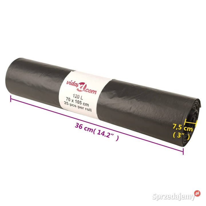 Worki na śmieci 250 czarne 120 L WM155340 Warszawa