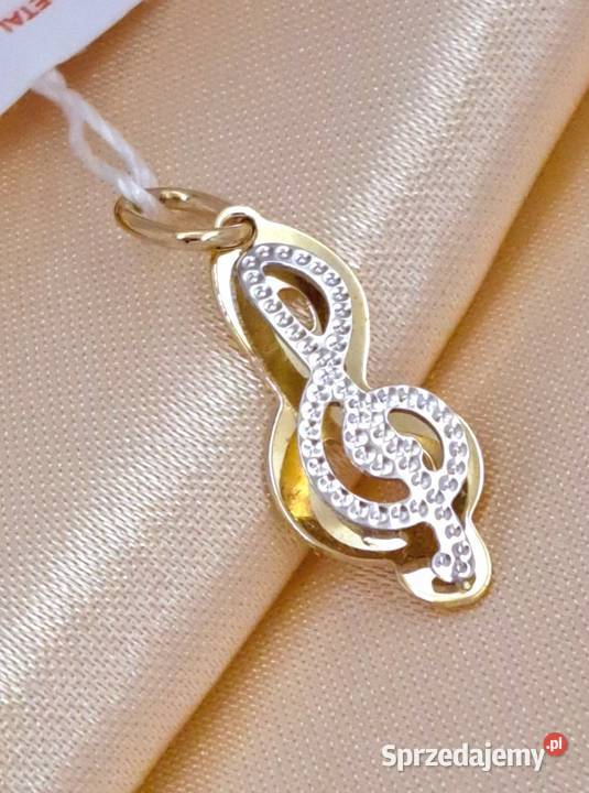 Wisiorek Złoty pr333 Klucz Wiolinowy Z514 Pozostałe Poznań