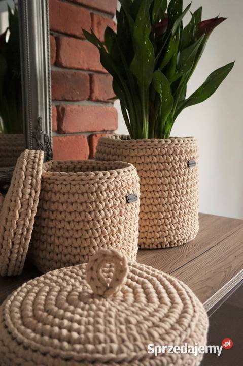 Komplet koszyków pokrywki polskie rękodzieło