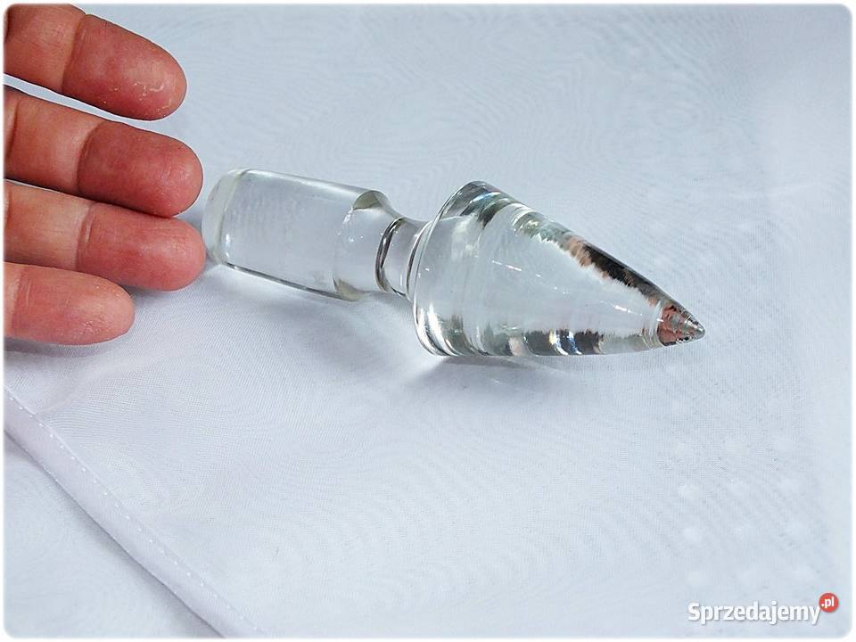 Stary szklany korek do karafki szpiczasty Żary sprzedam