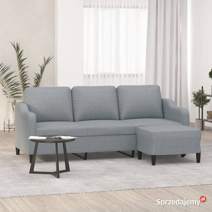 3osobowa sofa z podnóżkiem jasnoszara 180 mazowieckie Warszawa