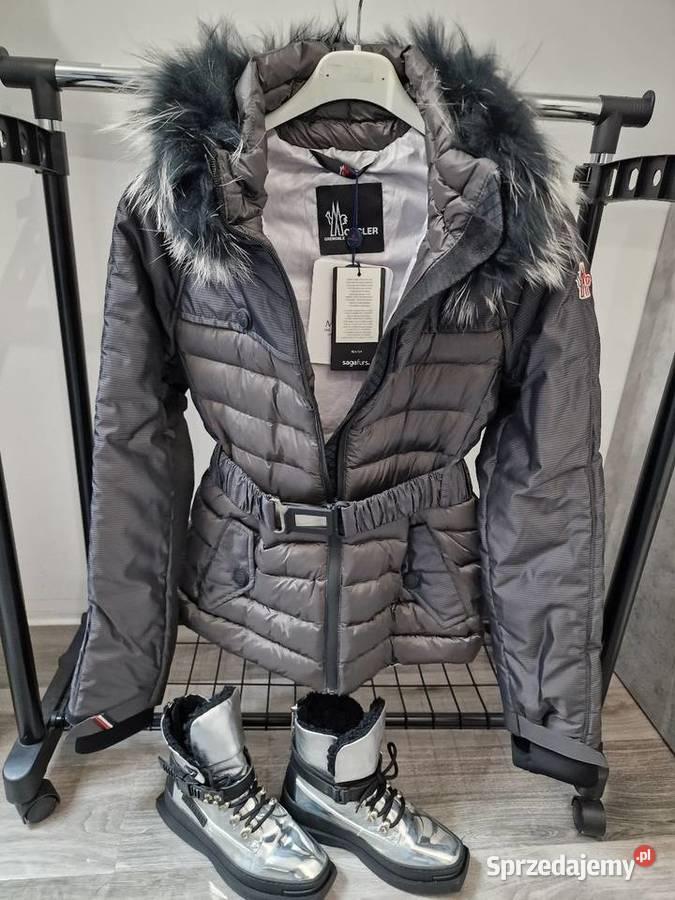 Kurtka Moncler Taliowa Xs S Szara szary/srebrny Kurtki i płaszcze Moda i Styl Żywiec