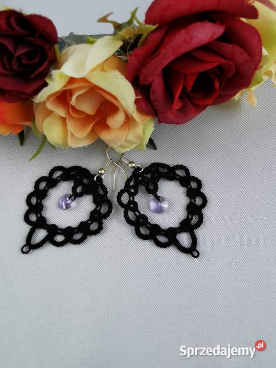 Kolczyki frywolitkowe małopolskie Wiśniowa