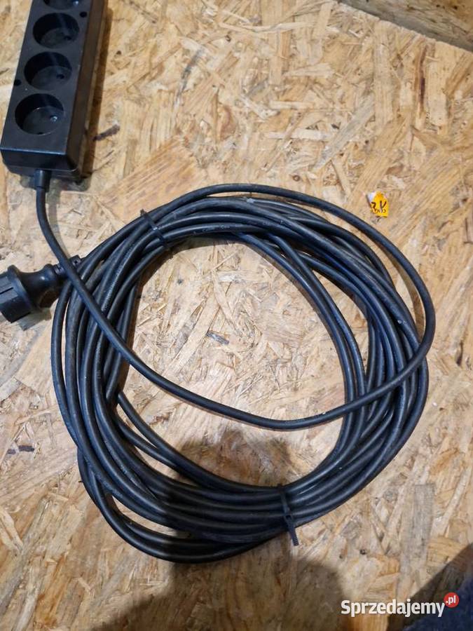 Przedłużacz poczwórny z uziemieniem 10 m czarny Głogowa