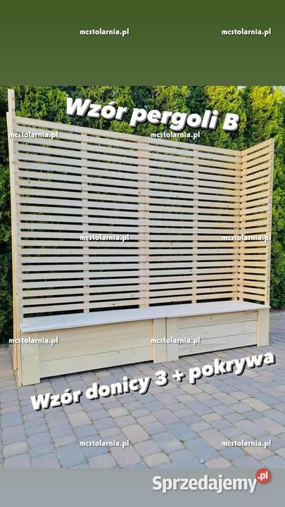 donica z pergolą skrzynia pergola plotek żaluzja Warszawa