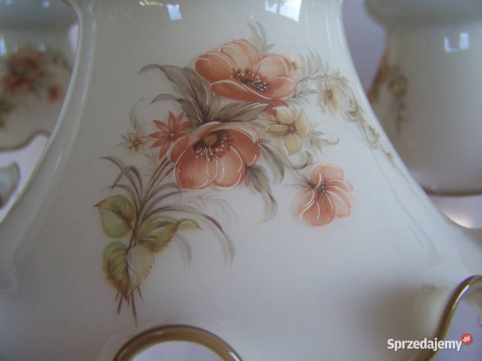 Żyrandol pięcioramienny z kloszami z ręcznie Koszalin