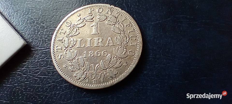 Stare monety 1 lir 1866 Włochy srebro Lesko