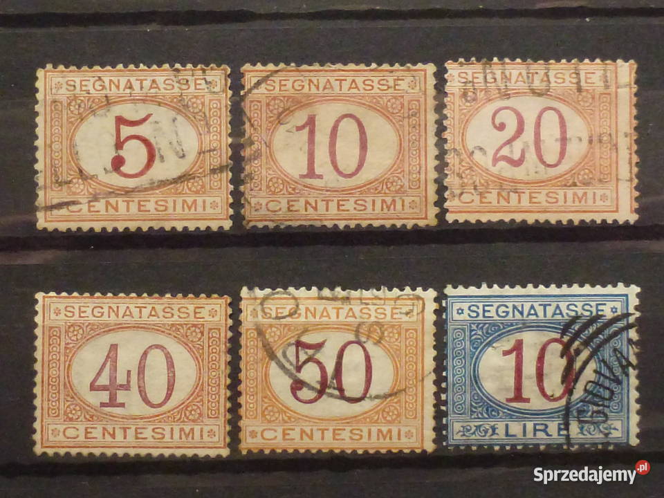 ZNACZKI WŁOCHY 18701925 r opłata pocztowa Warszawa