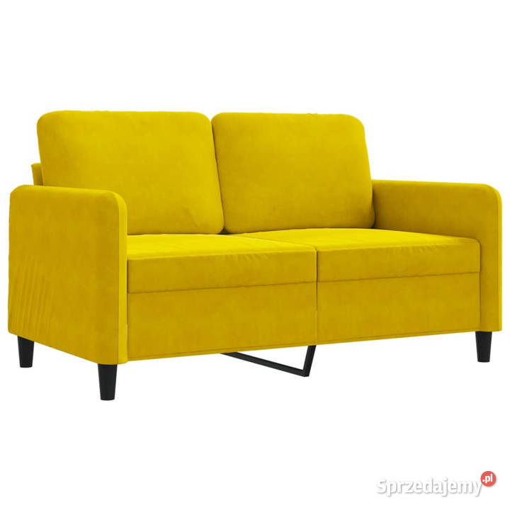 Sofa 2osobowa żółta 120 tapicerowana aksamitem Warszawa sprzedam