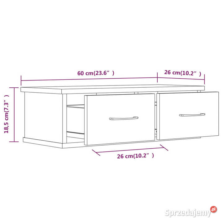 Szafka ścienna brązowy dąb 60x26x185 WM815080 mazowieckie Warszawa