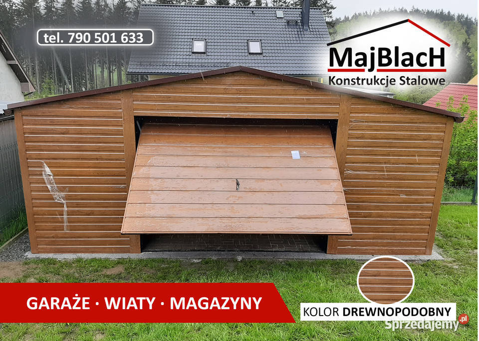 Drewnopodobny Garaż Blaszany Złoty Dąb Garaże blacha śląskie Żory