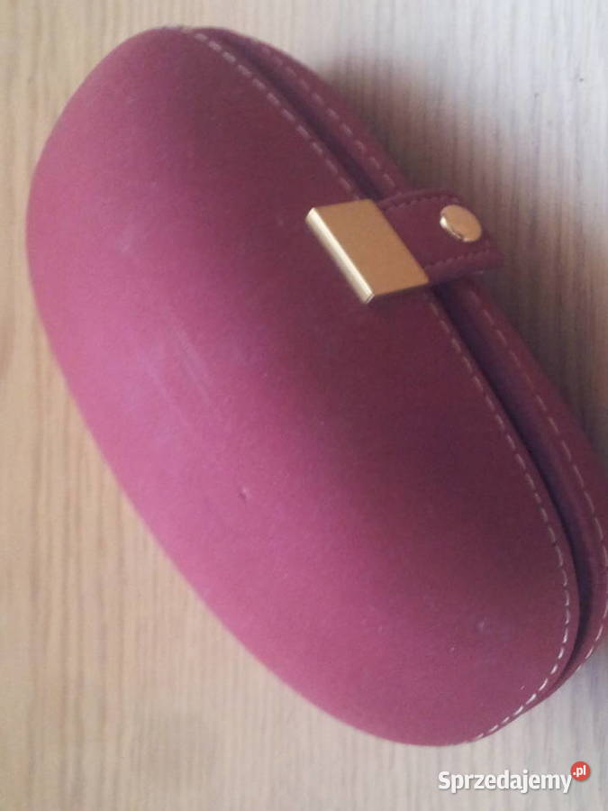 Futerał na okularybordowo koralowy