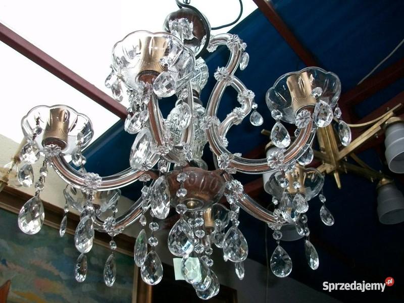 Rewelacyjny kryształowy żyrandol Antyki kujawsko-pomorskie Topólka sprzedam