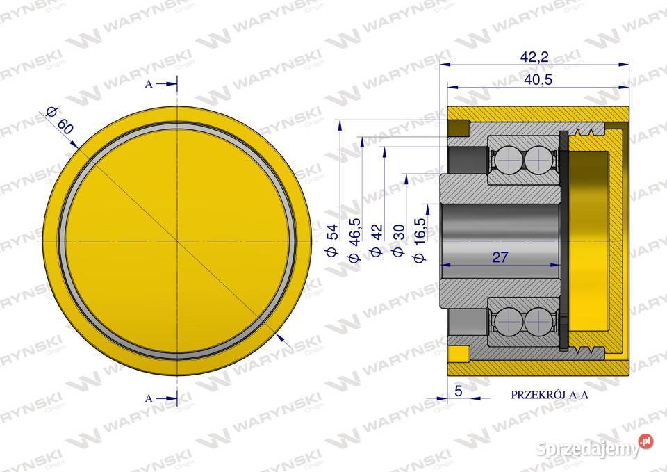 Rolka podporowa PU 60x40x165 zastosowanie Grimme łódzkie