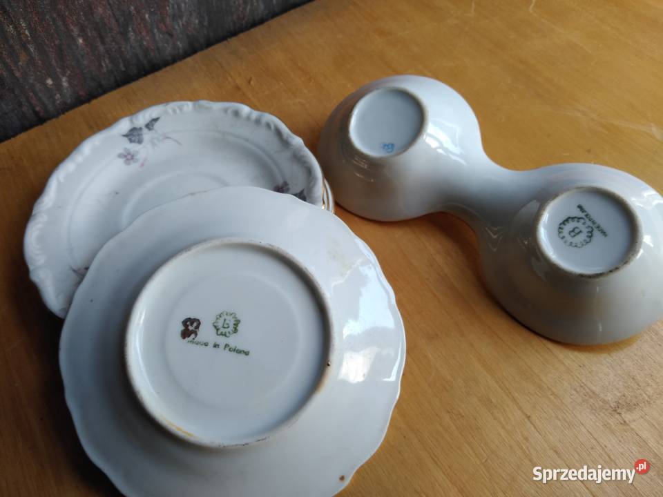 Stara porcelana Bogucice talerzyki pojemniczki Dąbrowa Górnicza