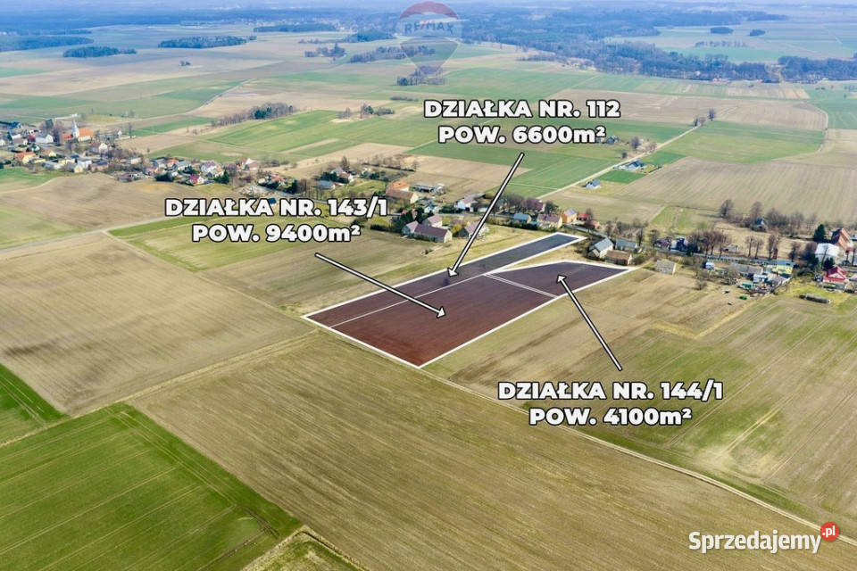 Trzy działki rolne 20100 m opcjonalnie dom