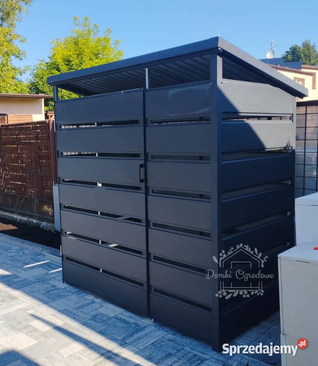 Wiata śmietnikowa spad tył 15x05m Antracyt