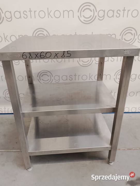 Stół z 2 półkami 68x60x85