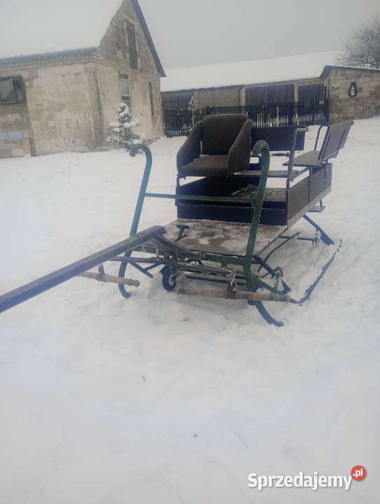 Sanie konne wysuwane kółka i hamulec Milejów