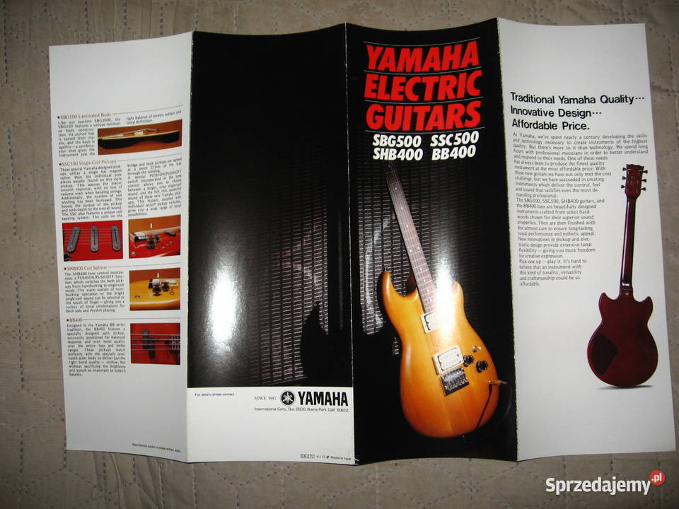 Yamaha Electric Guitars SBG500 SSC500 SHB400 Gitary i akcesoria