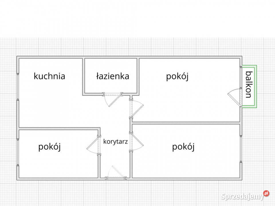 3 pokoje parter balkon Wolności