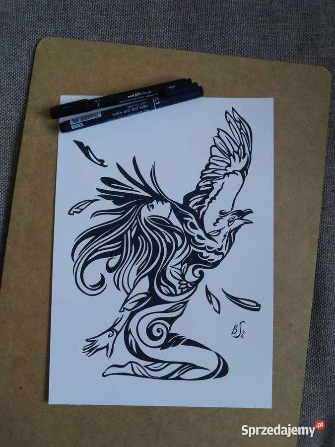 Rysunek z orłem cienkopis blok t A4 250 gm2 mazowieckie Warszawa