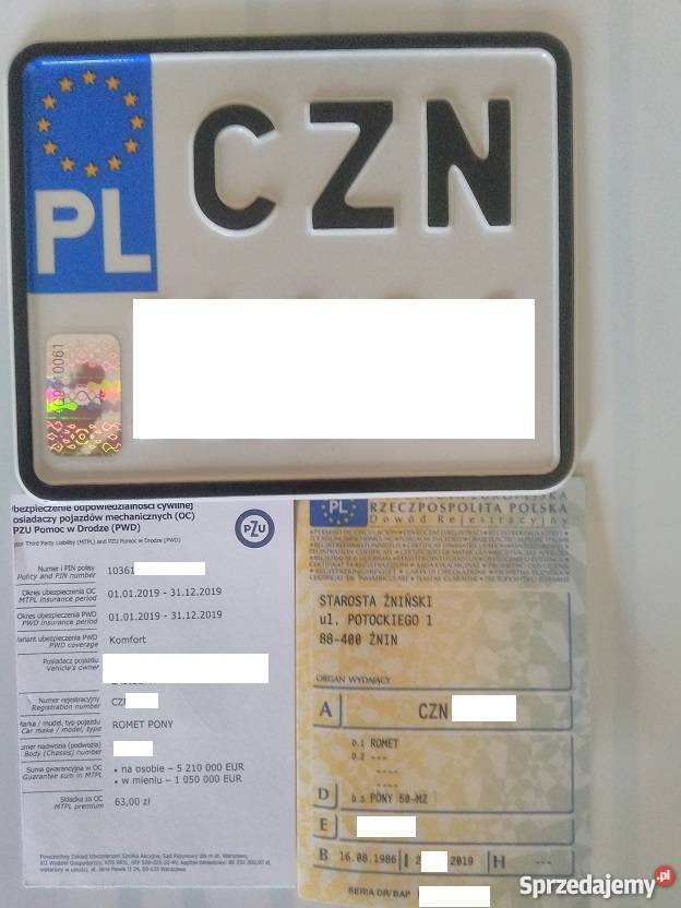 Motorynka pony 50 dokumenty oc zamiana benzyna Łabiszyn