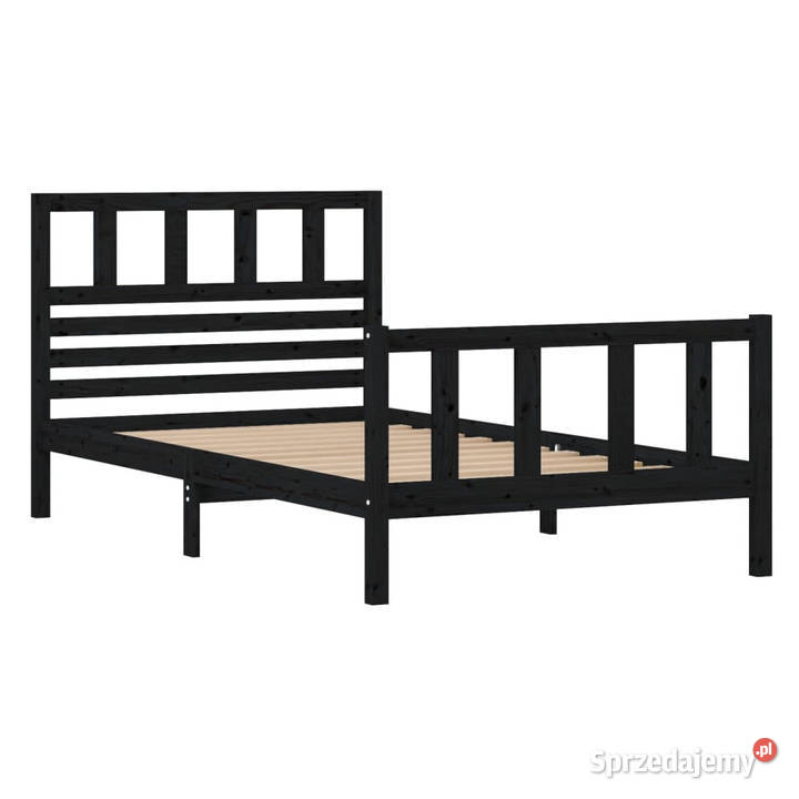 Rama łóżka czarna lite drewno 100 x 200 mazowieckie Warszawa