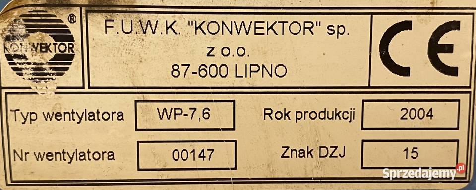 wentylator dmuchawa 055kW 2780obr 1fazowy 230V kujawsko-pomorskie