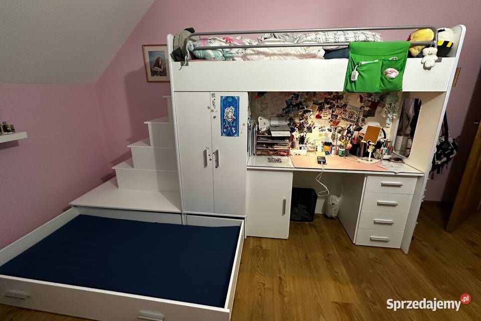 Łóżko piętrowe szafa biurko dodatkowe spanie Chojnice