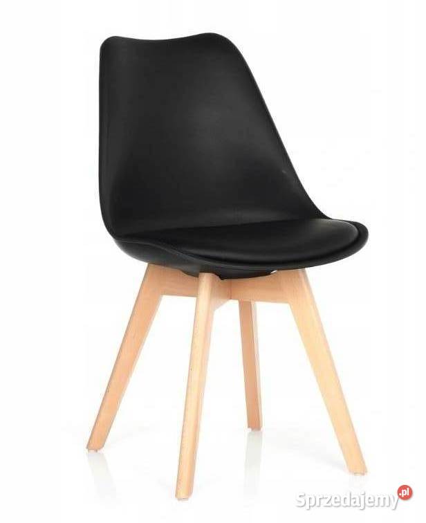Nowoczesne krzesło Eco-skóra z poduszką, DSW drewniane nogi