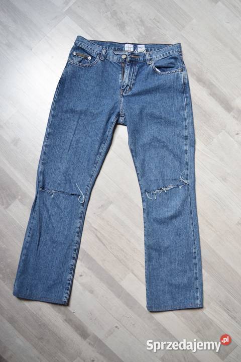 Calvin Klein spodnie jeansowe CK M dziury sprzedam