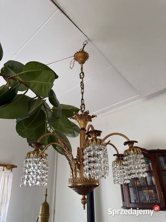 Solidny mosiężny żyrandol lampa Długopole Dolne sprzedam