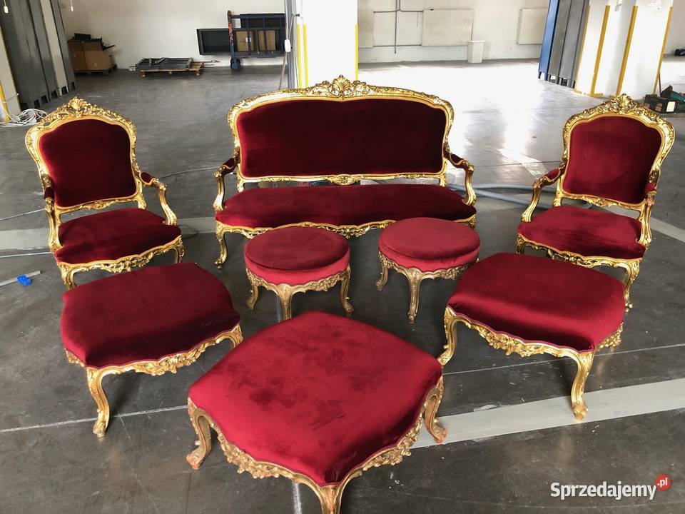 Zestaw 8 Kanapa Fotele Pufy Meble Legnica