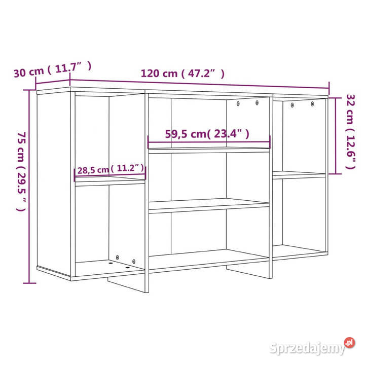 Szafka dąb sonoma 120x30x75 materiał mazowieckie Warszawa
