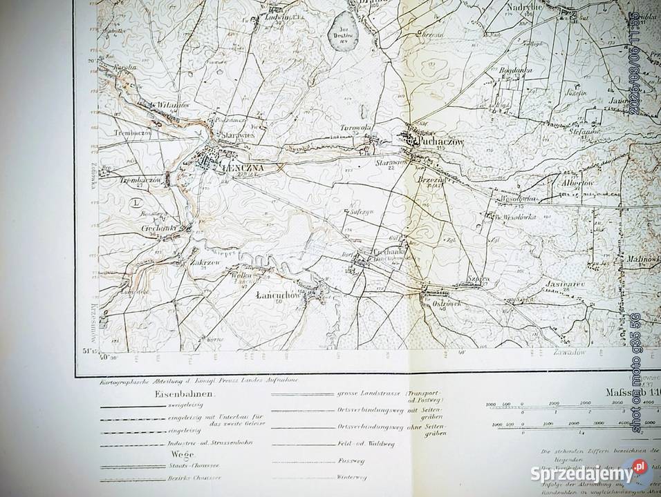 Pruska mapa sztabowa okresu wielkiej wojny