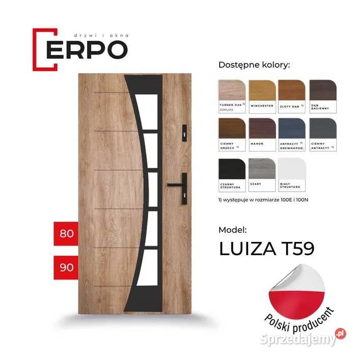 Drzwi wejściowe 80 90 prawe dąb turner 72mm Ełk sprzedam