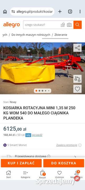 Kosiarka do Kubota Iseki Yanmar Ursus C330 nieuszkodzony małopolskie Zakliczyn