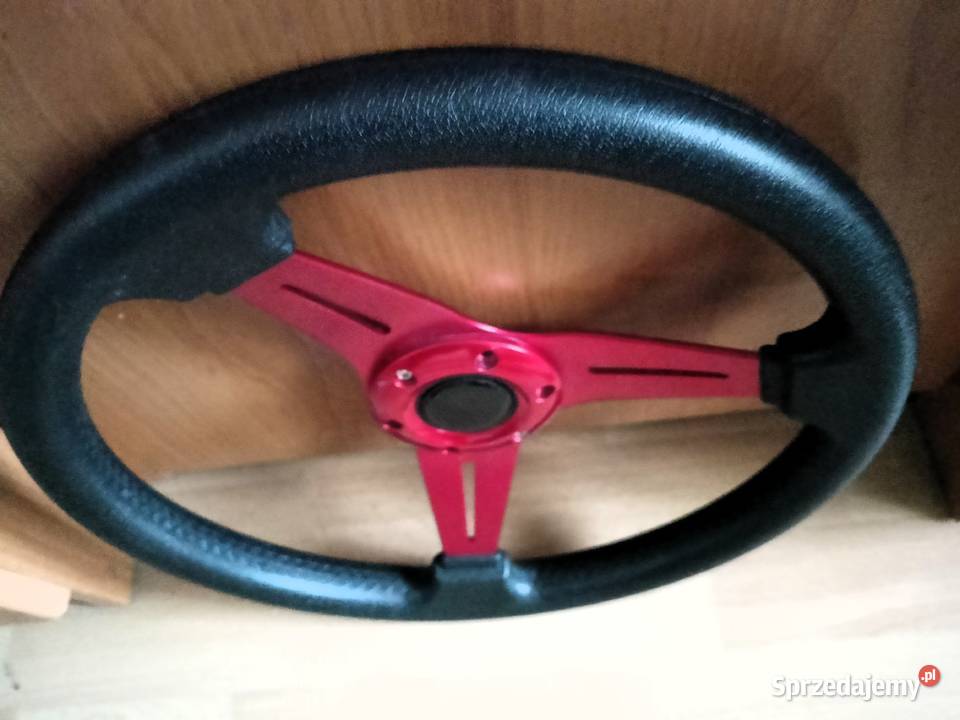 Kierownica czerwona sportowa 350mm osobowe Tarnobrzeg