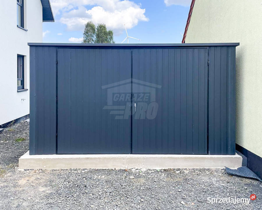 Garaż blaszany 4x5m Brama dwuskrzydłowa antracyt Przasnysz