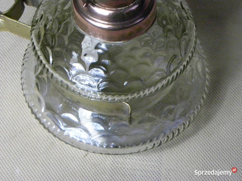 Szklana lampa lampka naftowa z mosiężnym dolnośląskie Legnica