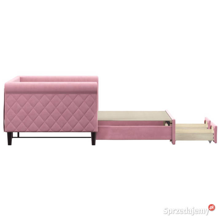 Sofa rozsuwana z szufladami różowa aksamit mazowieckie Warszawa